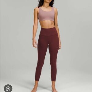 Lululemon align high rise pant 25” in red merlot size 10